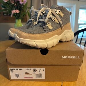 Merrell boots, size 7.5.  Clover mid wool, latte